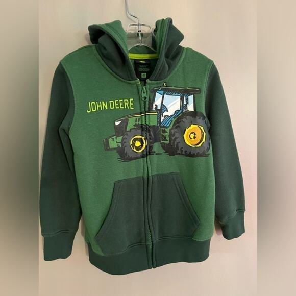 JOHN DEERE BOYS FULL ZIP “HOODIE” JACKET SIZE 4T WASHED NEVER WORN - Picture 1 of 3